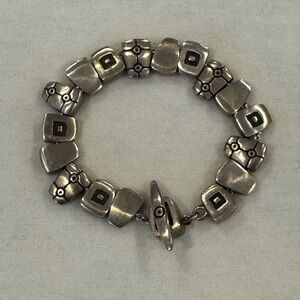 Lisa Jenks Vintage Sterling Silver Geometric Bracelet